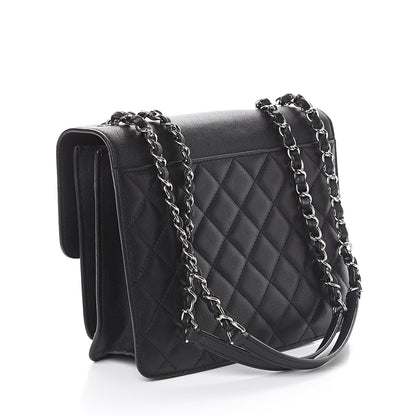 Chanel Calfskin Quilted CC Box Flap Black 2 of 9