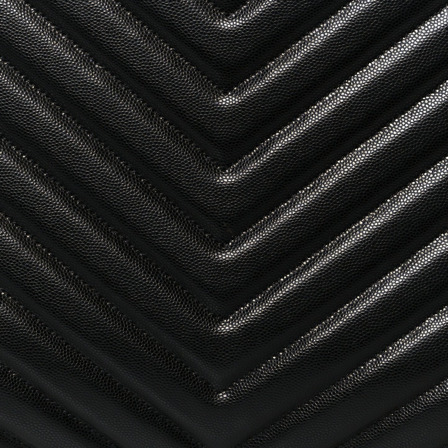 Grain de Poudre Matelasse Chevron Medium Tribeca Shopping Bag Black
