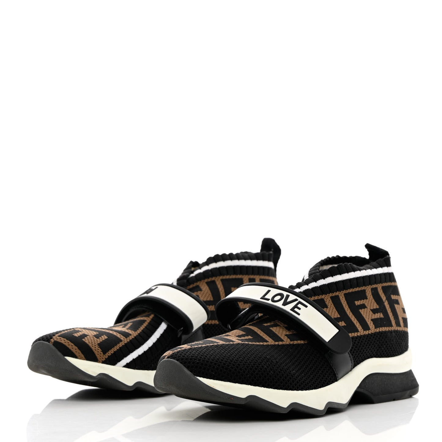 Stretch Yarn FF Stiff Band Rockoko Sneakers 38 Black White Tobacco