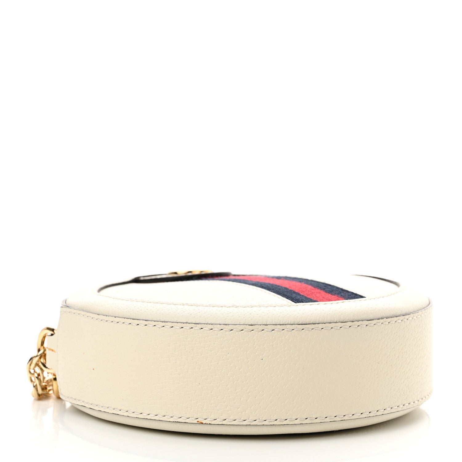 Gucci Textured Calfskin Web Mini Ophidia Round Shoulder Bag Mystic White 4 of 14