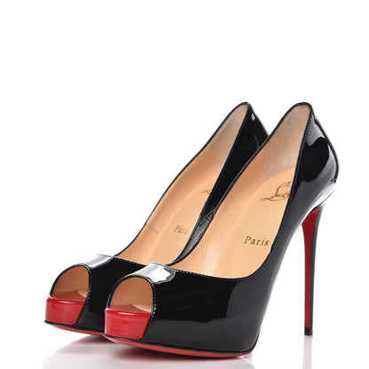Christian Louboutin Patent New Very Prive 120 Pumps 36.5 Black Red 3 of 8