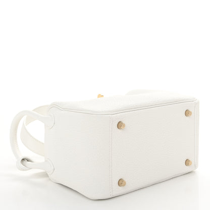 Hermes Taurillon Clemence Mini Lindy 20 New White 4 of 11