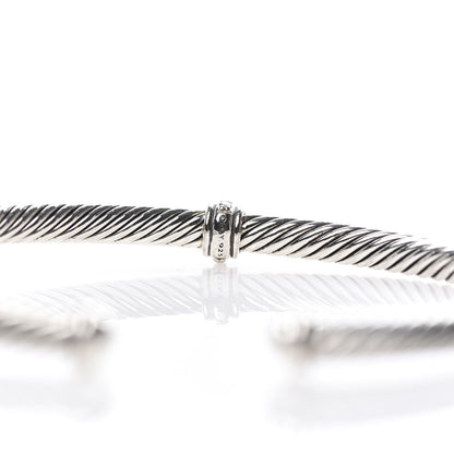 David Yurman Sterling Silver Diamond 4mm Cable Classics Center Station Bracelet 4 of 4