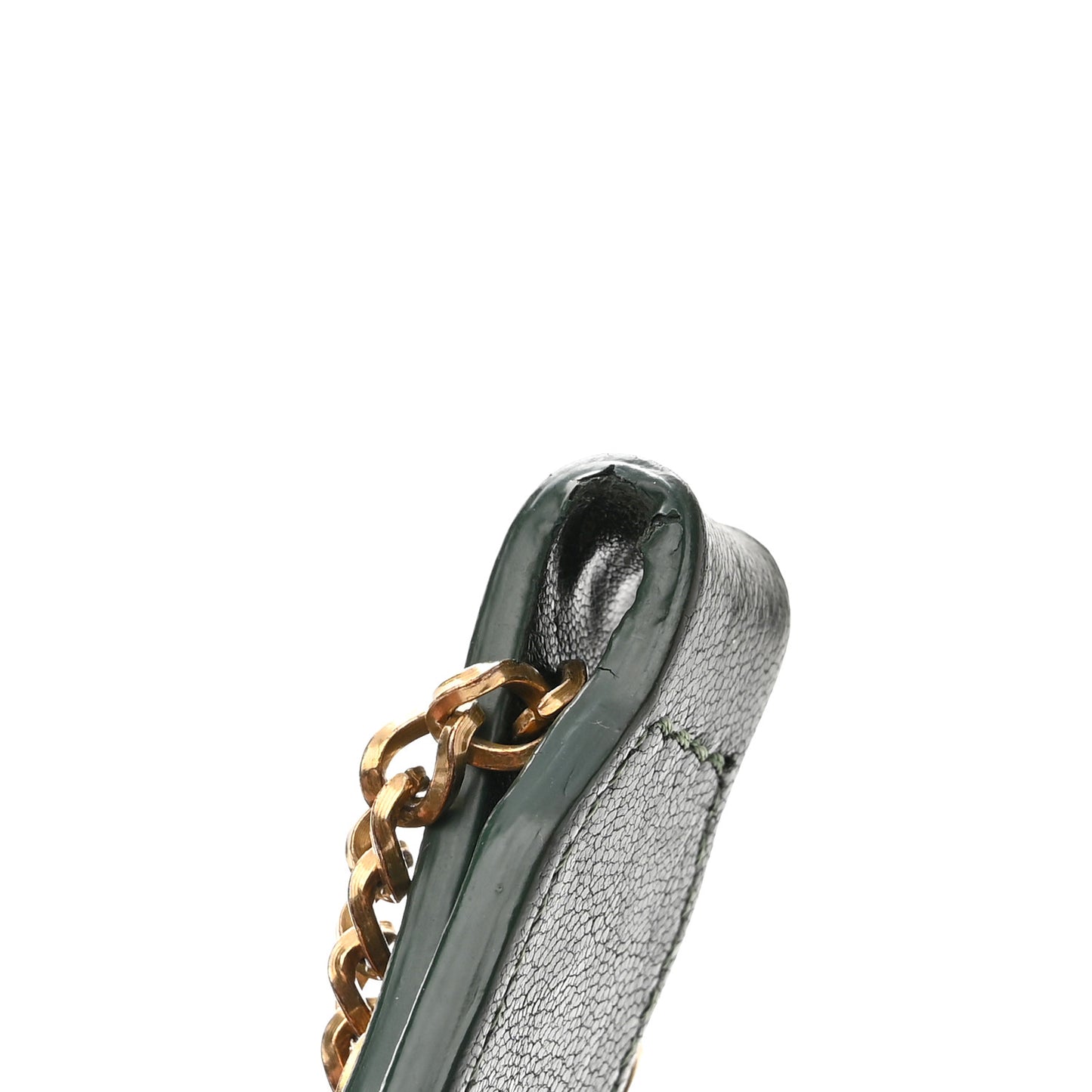 Lambskin Quilted Medium Sugar Flap Shoulder Bag Bottle Green