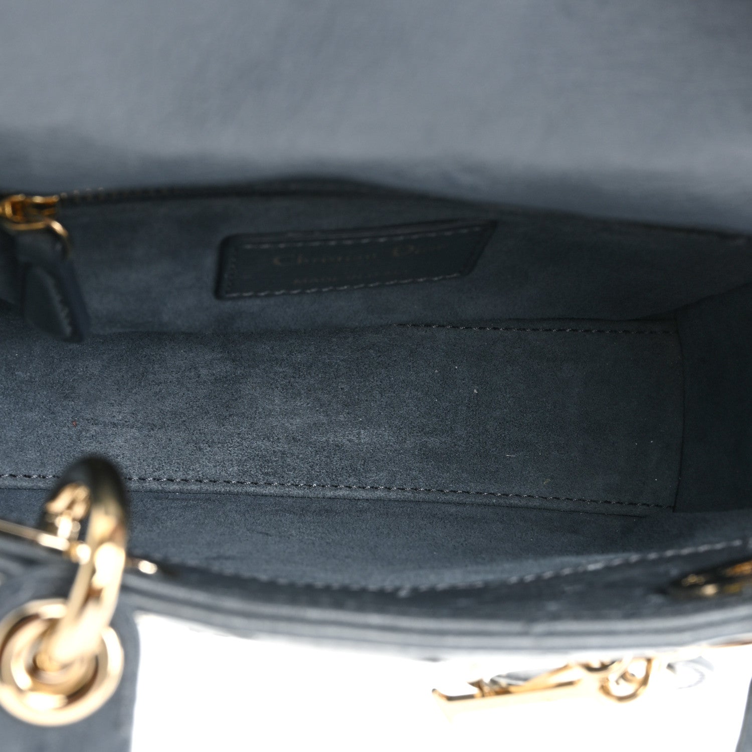 Christian Dior Ostrich Mini Lady Dior Dark Grey 5 of 12