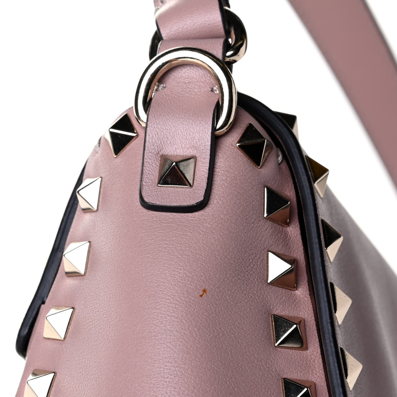 Valentino Garavani Vitello Rockstud Top Handle Shoulder Bag Poudre 5 of 5