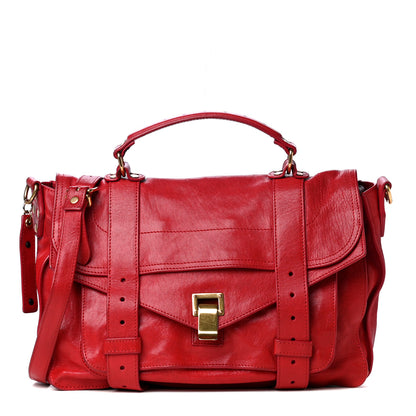 Proenza Schouler Lambskin Medium PS1 Satchel Red 1 of 7