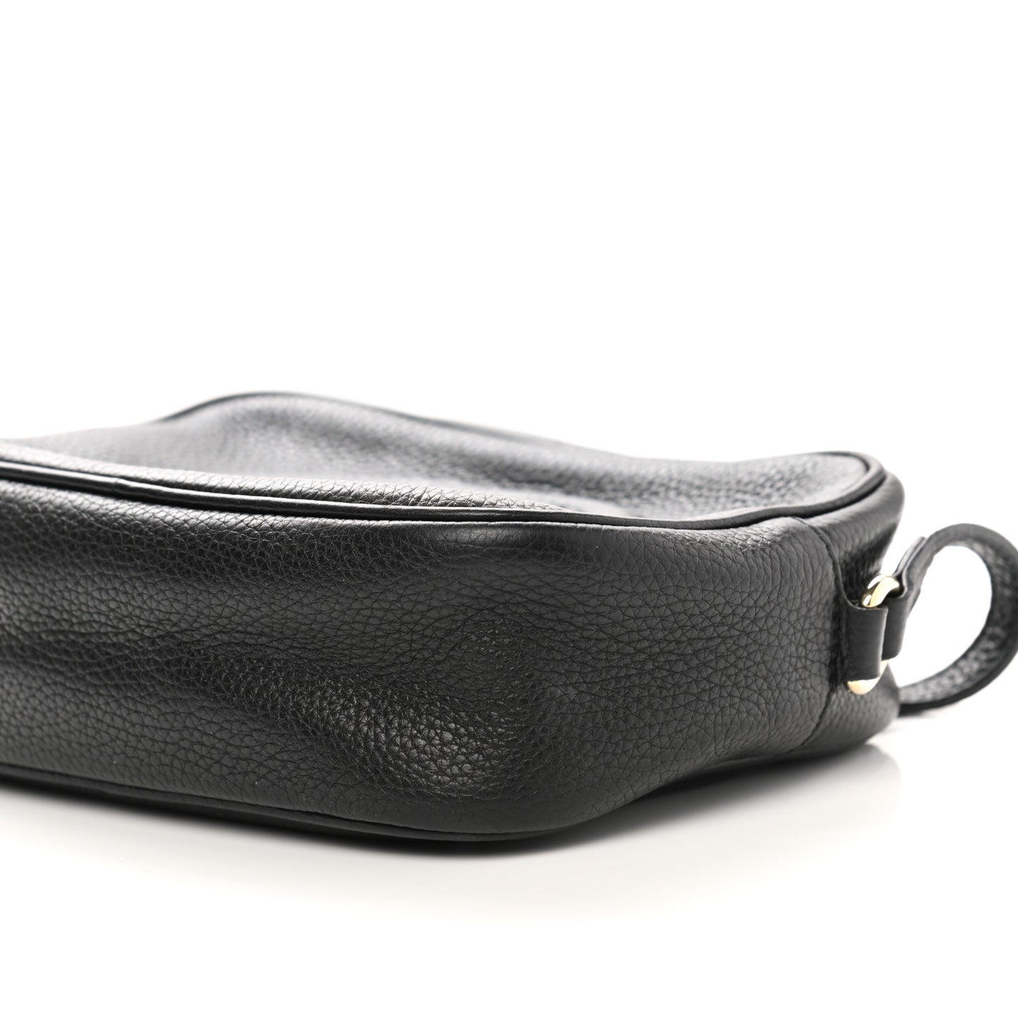 Pebbled Calfskin Small Soho Disco Bag Black