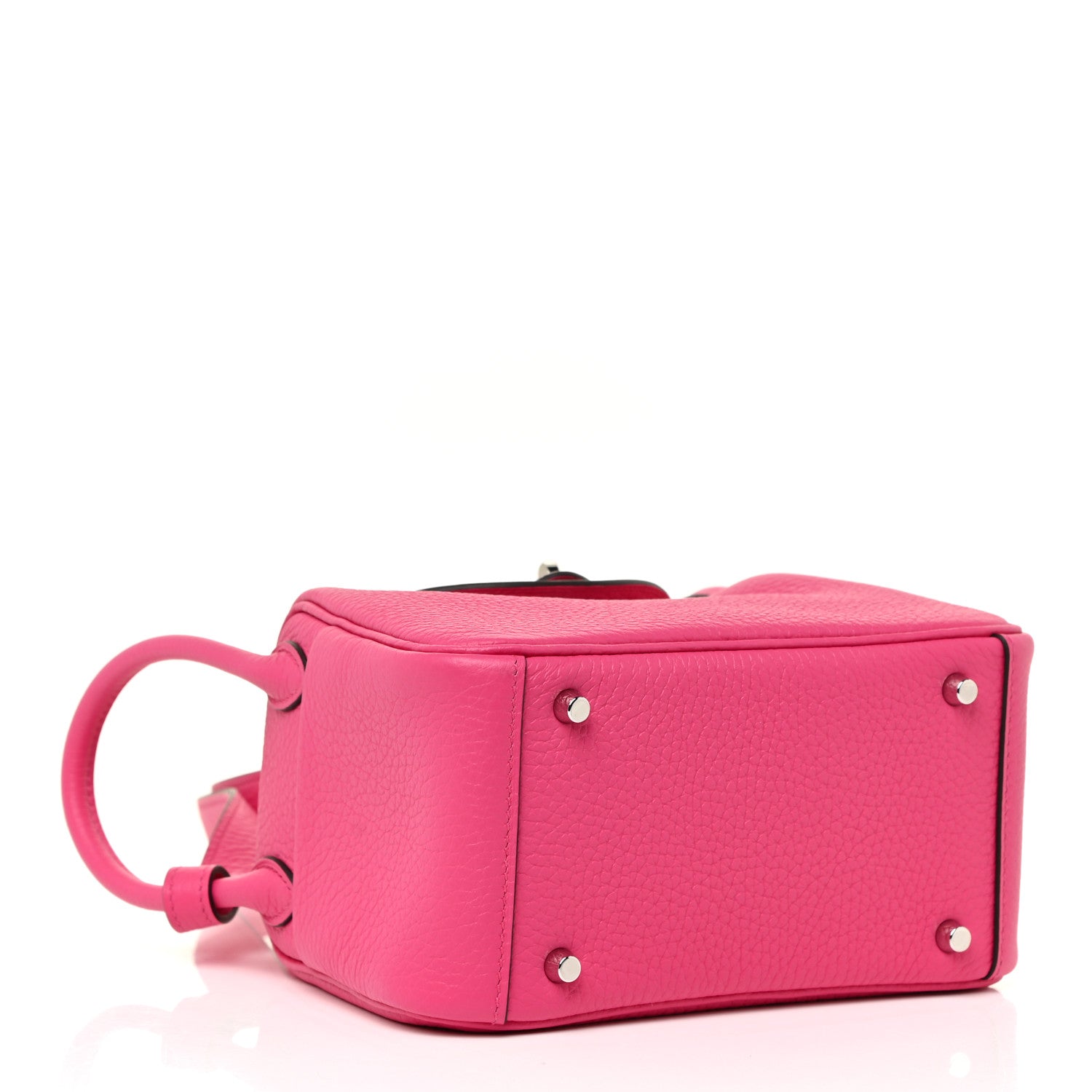 Hermes Taurillon Clemence Mini Lindy 20 Rose Shocking 4 of 11