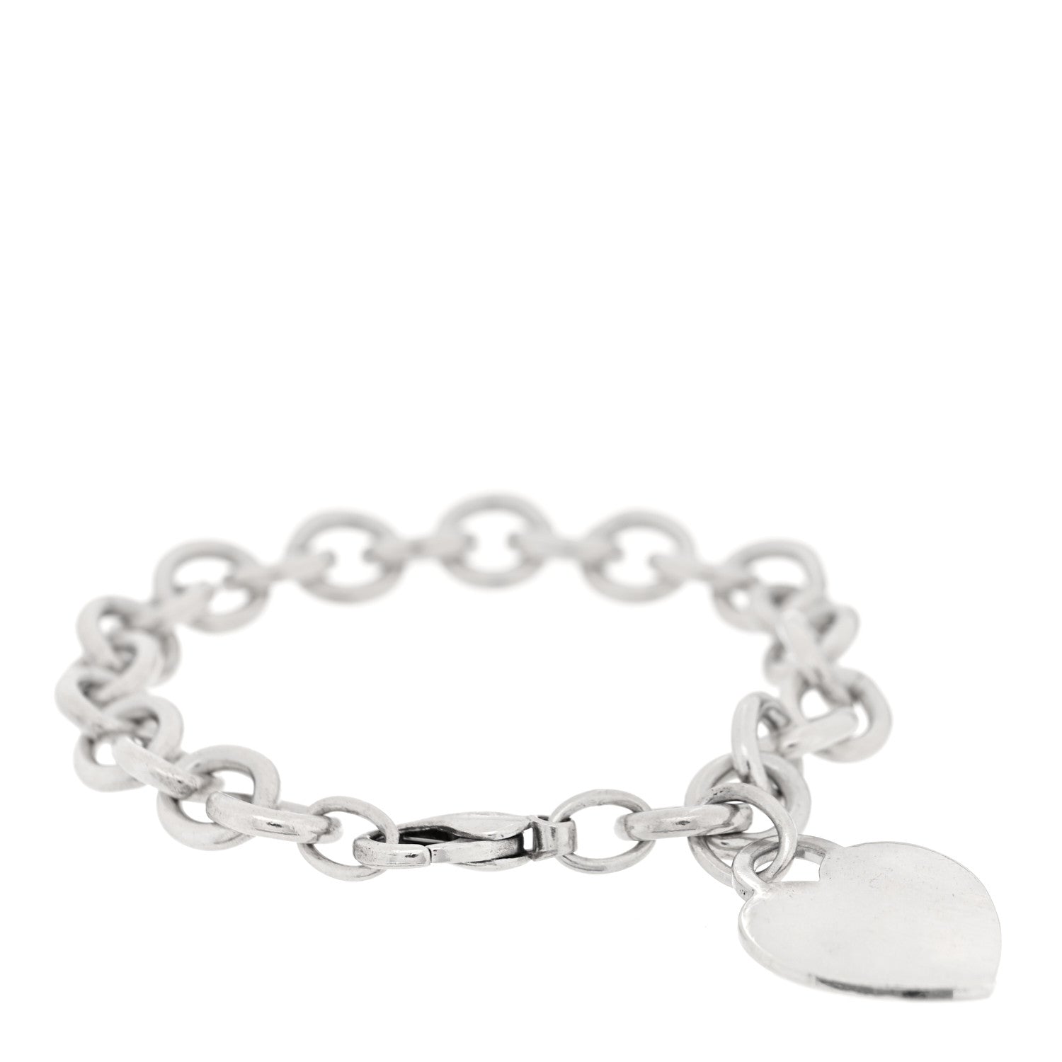 Tiffany Sterling Silver Heart Tag Charm Bracelet 1 of 3