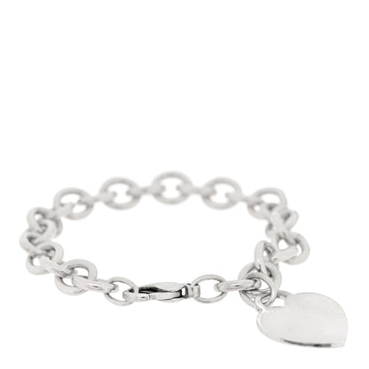 Tiffany Sterling Silver Heart Tag Charm Bracelet 1 of 3