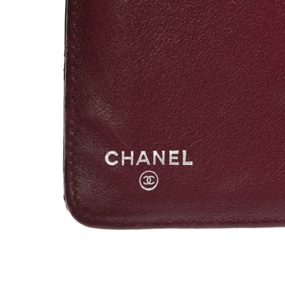 Chanel Patent Quilted Zip Pocket Wallet Burgundy 6 of 9