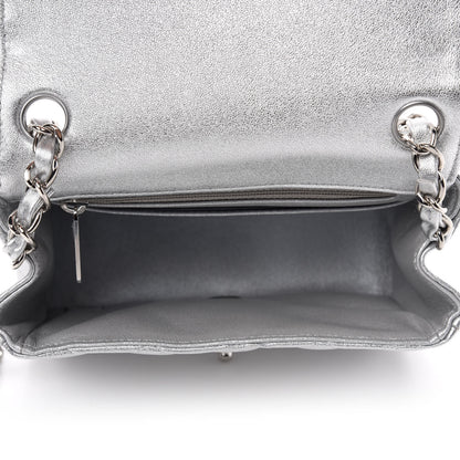 Chanel Metallic Lambskin Quilted Mini Square Flap Silver 5 of 11