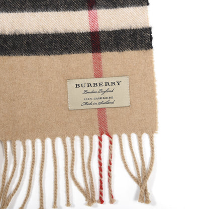 Burberry Cashmere Giant Heritage Check Fringe Scarf Camel 3 of 4