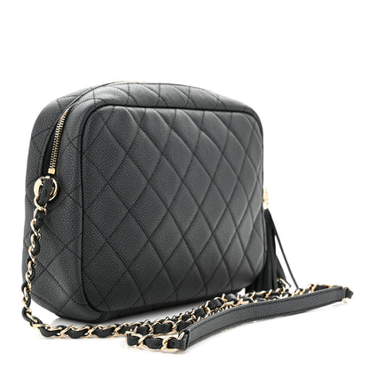 Chanel Iridescent Caviar Quilted Small Coco Tassel Camera Case Black 3 of 10