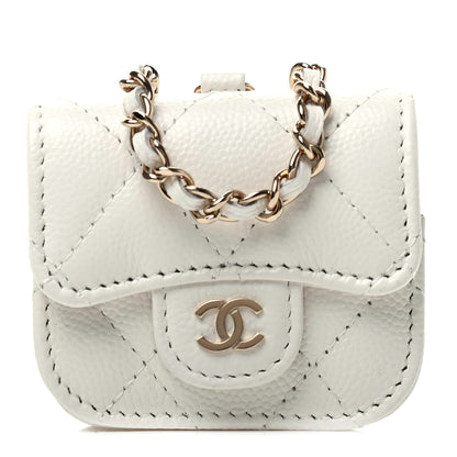Chanel Caviar Quilted Airpods Pro Case White 1 of 7