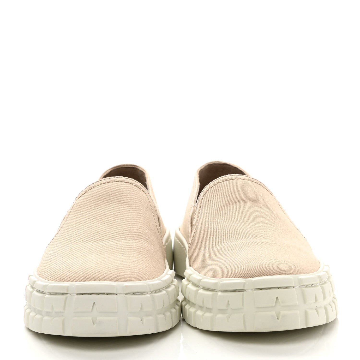 Prada Gabardine Triangle Logo Cassetta Wheel Slip On 35mm Sneakers 35.5 Corda 2 of 9