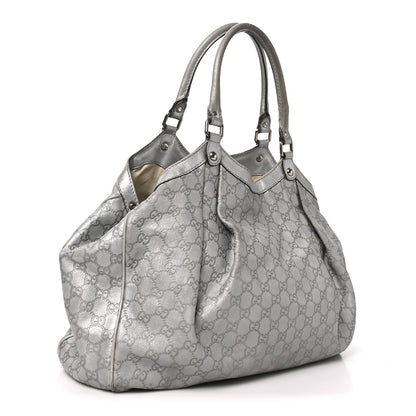Gucci Guccissima Large Sukey Tote Silver 3 of 13