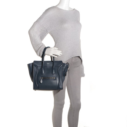 Celine Drummed Calfskin Micro Luggage Orage 2 of 8