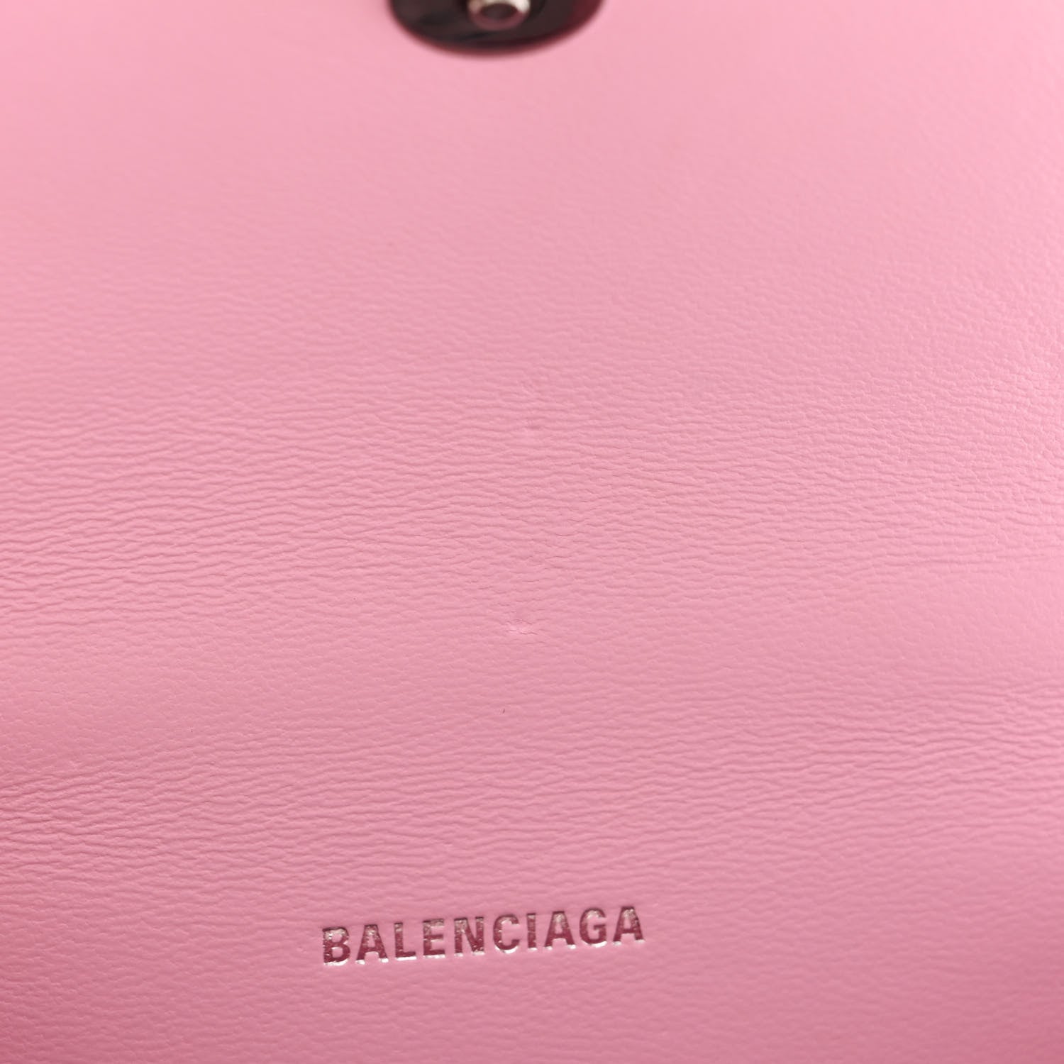 Balenciaga Shiny Calfskin Crocodile Embossed Hourglass Top Handle Bag XS Candy Pink 9 of 14