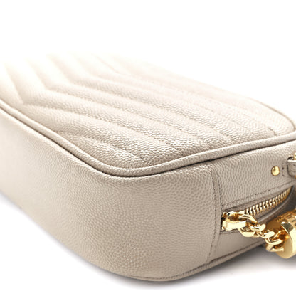 Saint Laurent Grain De Poudre Matelasse Monogram Mini Lou Camera Bag Dark Beige 10 of 11