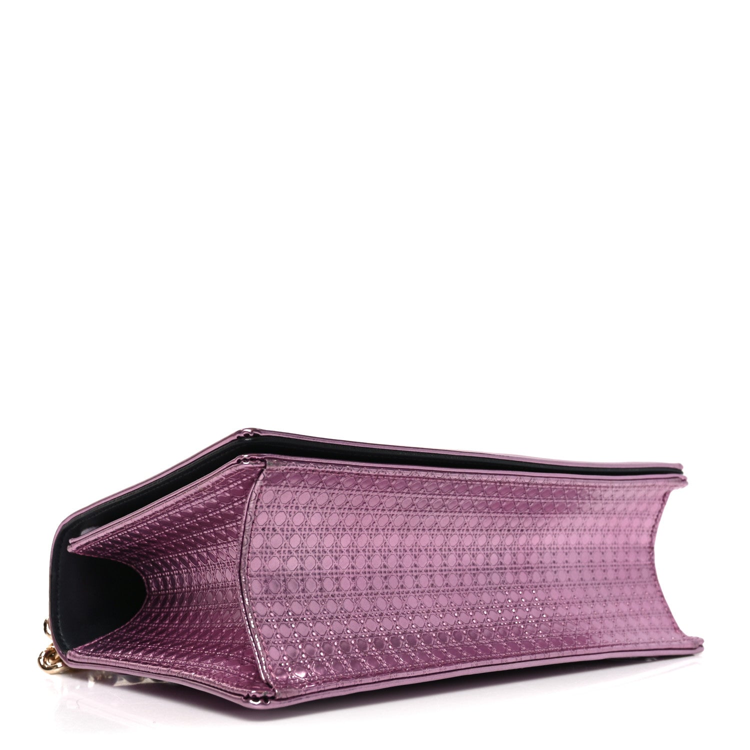 Christian Dior Metallic Patent Micro-Cannage Medium Diorama Flap Bag Pink 4 of 9