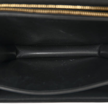 Celine Cobra Calfskin Medium Classic Box Flap Bag Natural Black 5 of 9