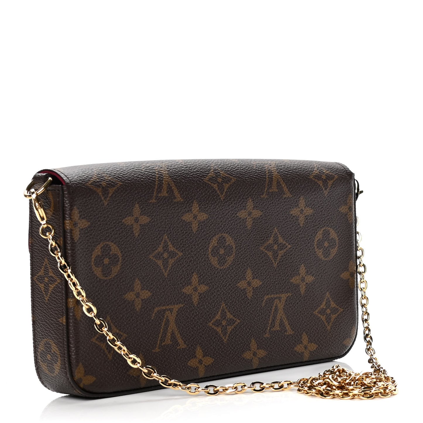 Monogram Pochette Felicie Chain Wallet Fuchsia