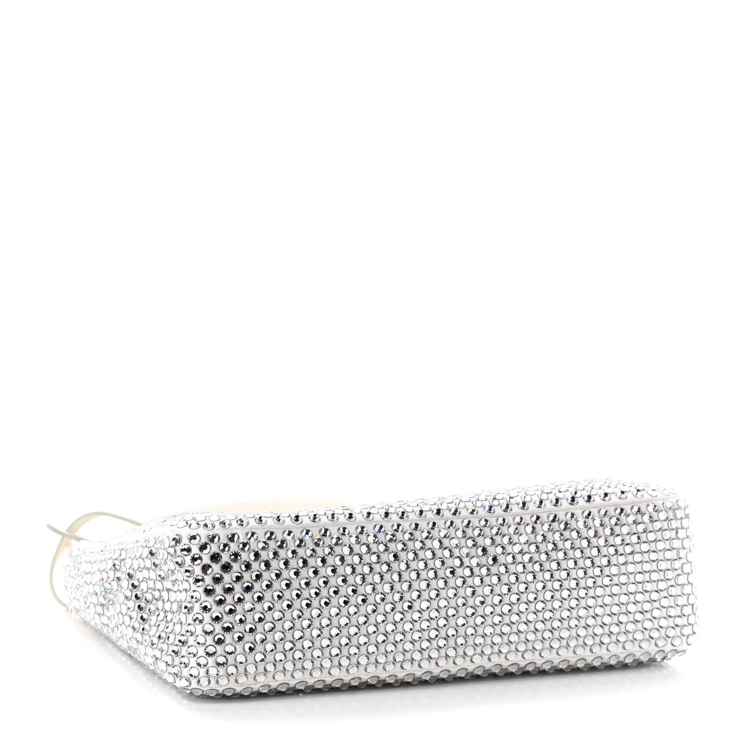Satin Crystal Mini Re-Edition 2000 Bag White