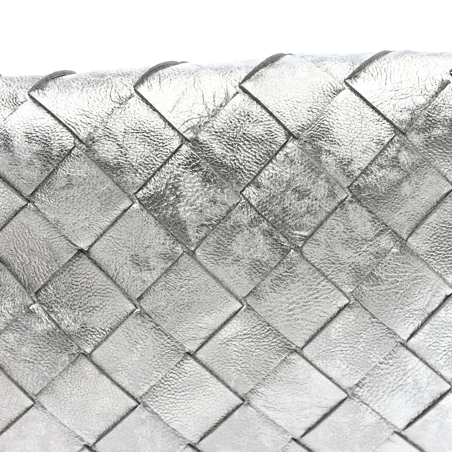 Metallic Nappa Intrecciato Mini Jodie Silver