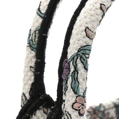 Christian Dior Canvas Embroidered Butterfly Mini Book Tote With Strap White Multicolor 12 of 15