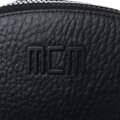 MCM Grained Calfskin Visetos Color Splash Medium Backpack Black Dahlia Purple Summer Green 5 of 11