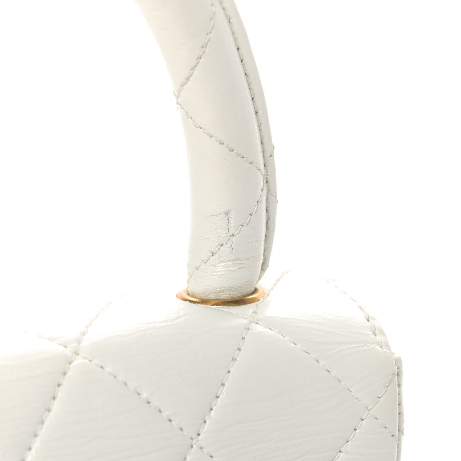 Chanel Lambskin Quilted Mini Top Handle Square Flap White 7 of 7