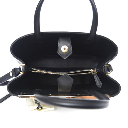 Fendi Vitello Century Metal Monster Eyes Petite 2Jours Tote Black 6 of 12