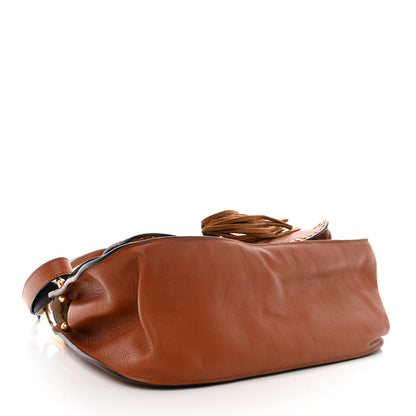 Chloe Calfskin Medium Braided Hudson Double Carry Shoulder Bag Caramel 4 of 15