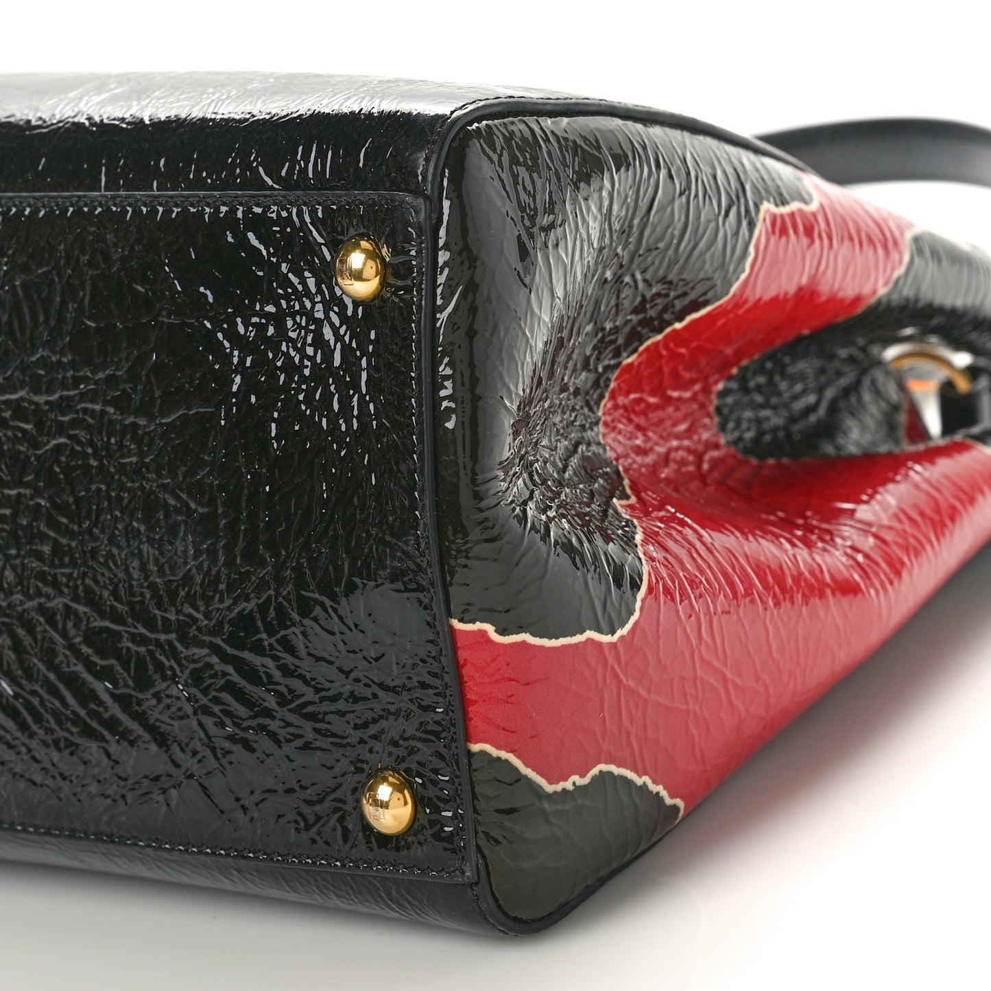 Patent Regular 2Jours Tote Black Red Milk