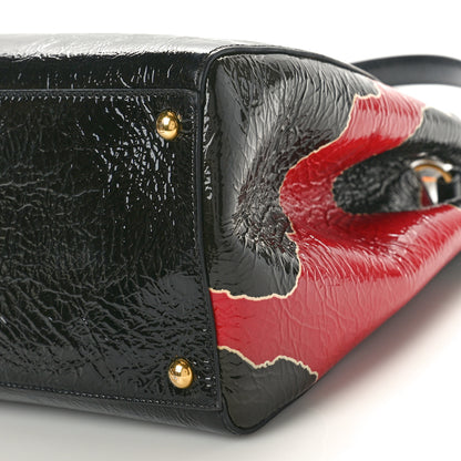 Fendi Patent Regular 2Jours Tote Black Red Milk 10 of 10