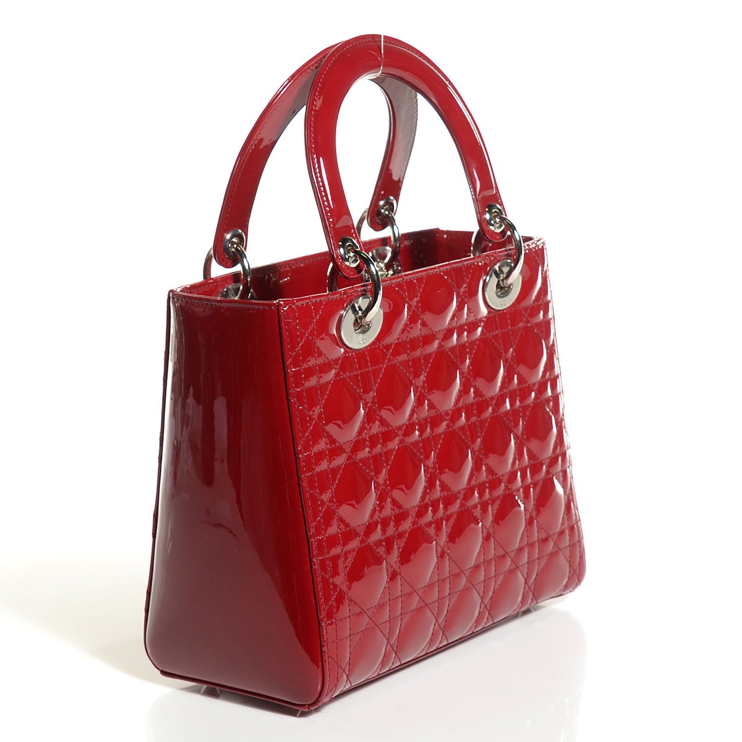 Christian Dior Patent Cannage Medium Lady Dior Red 3 of 9