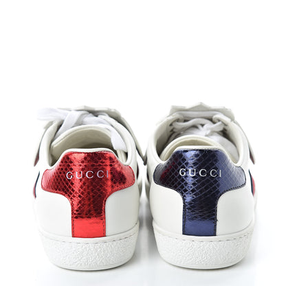 Gucci Calfskin Ayers Crystal Web Pineapple Embroidered Womens New Ace Sneakers 36 White 6 of 12
