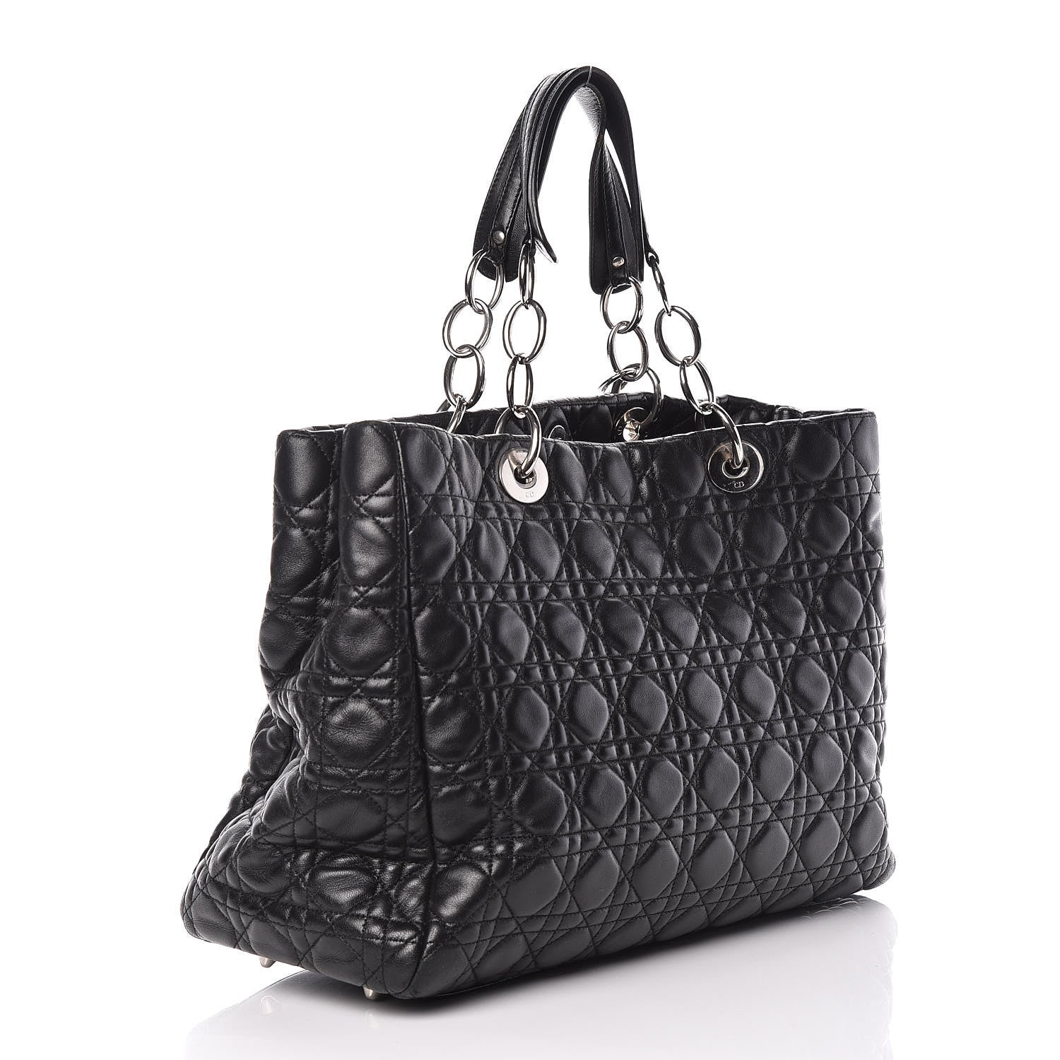 Christian Dior Lambskin Cannage Large Dior Soft Shopping Tote Black 3 of 15