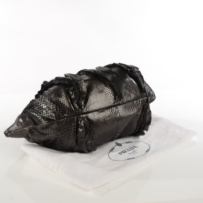 Prada Metallic Python Ruffle Tote 4 of 8