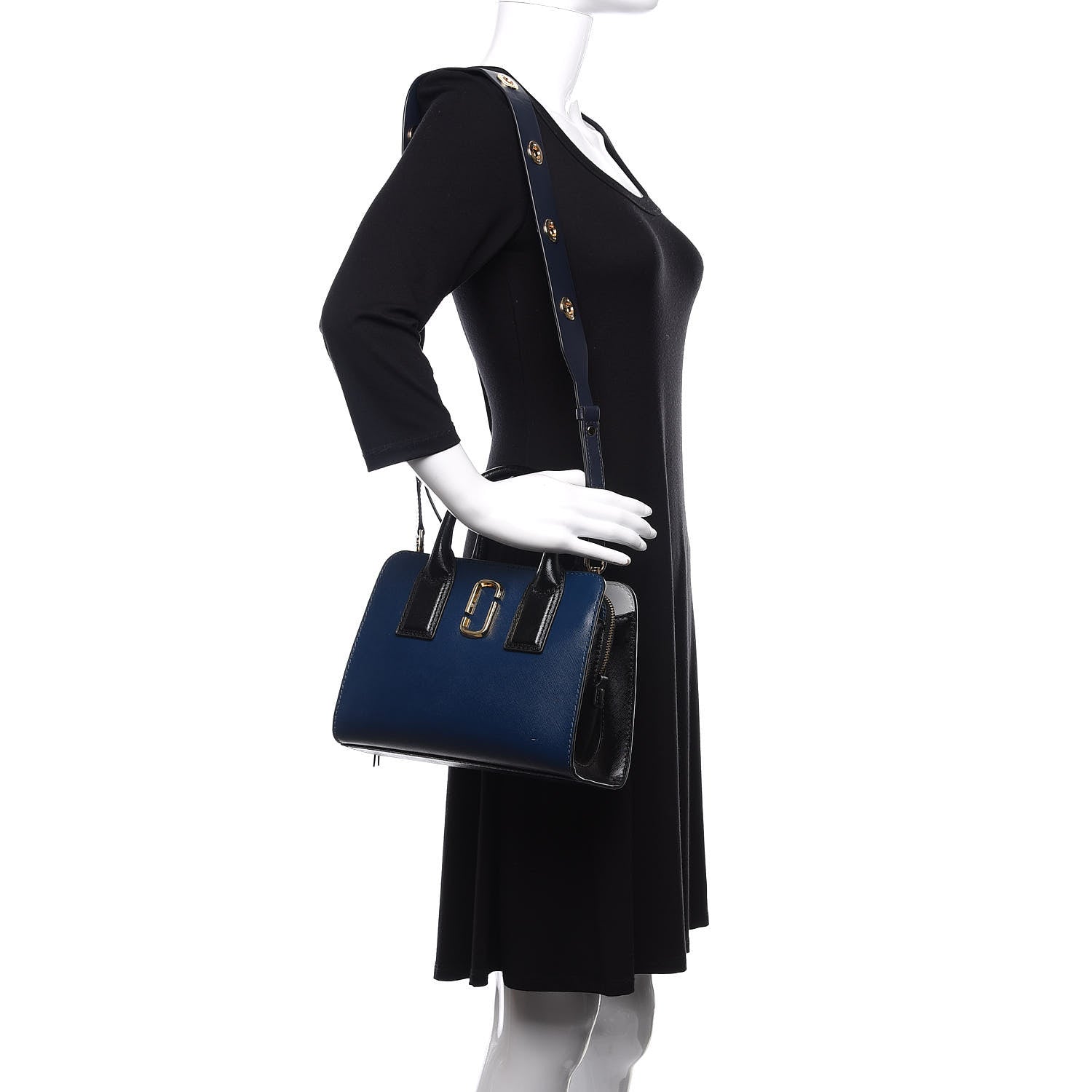 Marc Jacobs Saffiano Little Big Shot Tote Navy 2 of 13