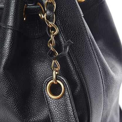 Chanel Caviar CC Drawstring Shoulder Bag Black 9 of 12