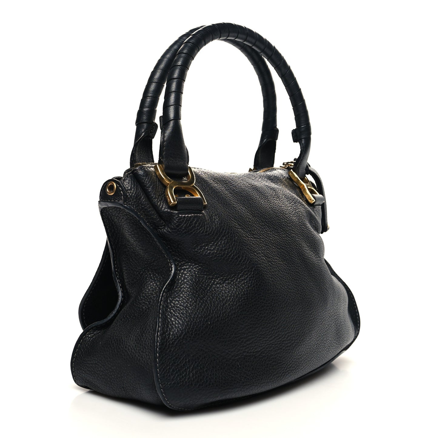 Calfskin Medium Marcie Satchel Black
