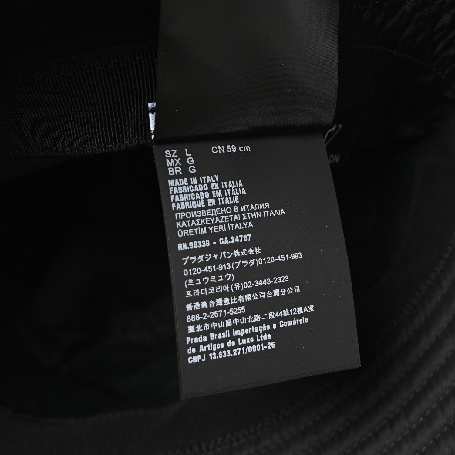 Prada Re-Nylon Metal Triangle Logo Womens Bucket Hat L Black 9 of 9