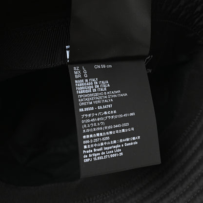 Prada Re-Nylon Metal Triangle Logo Womens Bucket Hat L Black 9 of 9