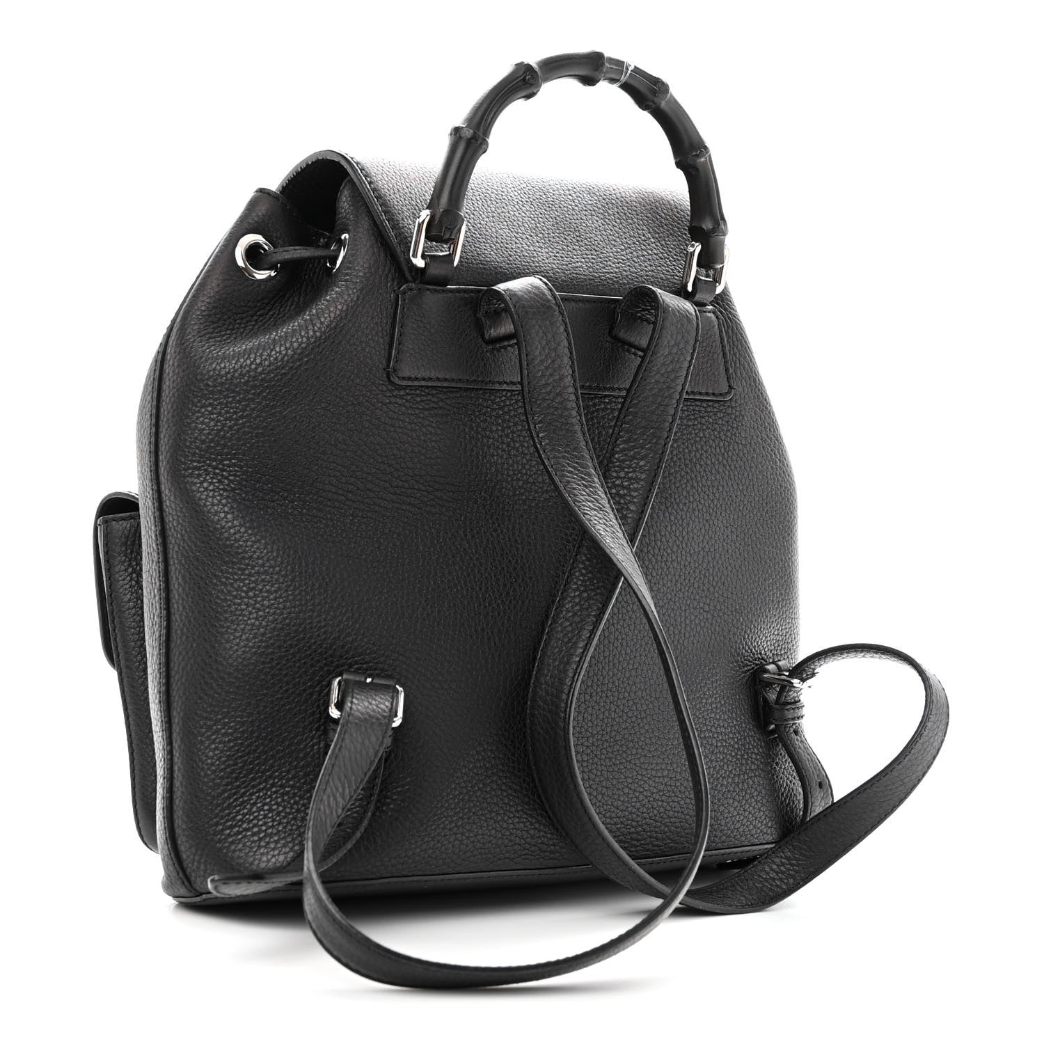 Gucci Cellarius Calfskin Medium Bamboo Backpack Black 3 of 12