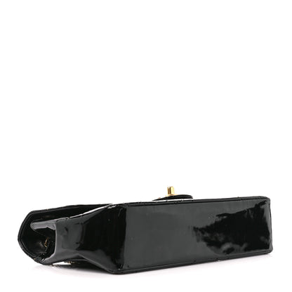 Chanel Patent Perforated Camellia Medium Single Flap Black 4 of 11