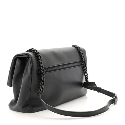 Saint Laurent Grain De Poudre Medium West Hollywood Monogram Fold-Over Black 3 of 10