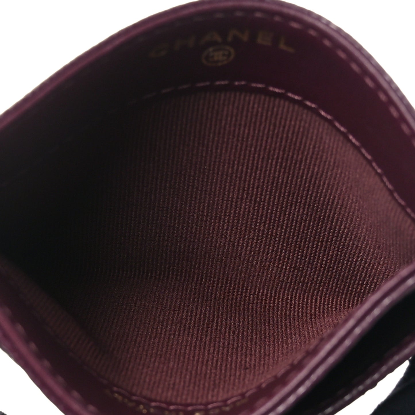 Caviar Quilted Card Holder Burgundy